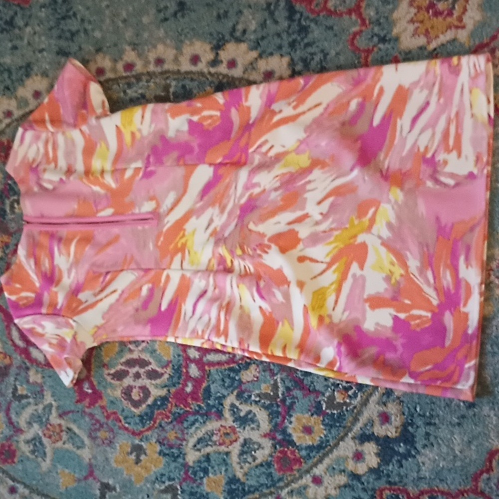 Sunny Leigh Pink Abstract Print Sheath Dress M - Picture 5 of 5